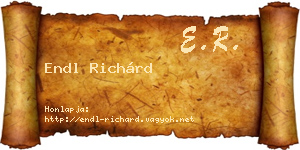 Endl Richárd névjegykártya